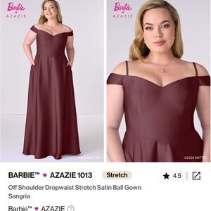 Stretch satin formal gown Azazie size 12-color-sangria